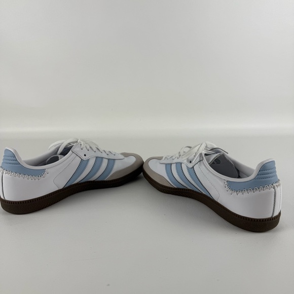 Adidas Samba White and Light Blue Shoes - Picture 5 of 8